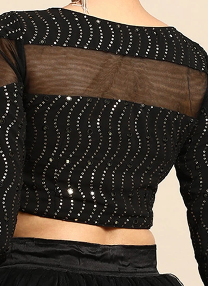 Black Embroidered Blouse Festive Wear 8 Black Embroidered Blouse Festive Wear - Image 6