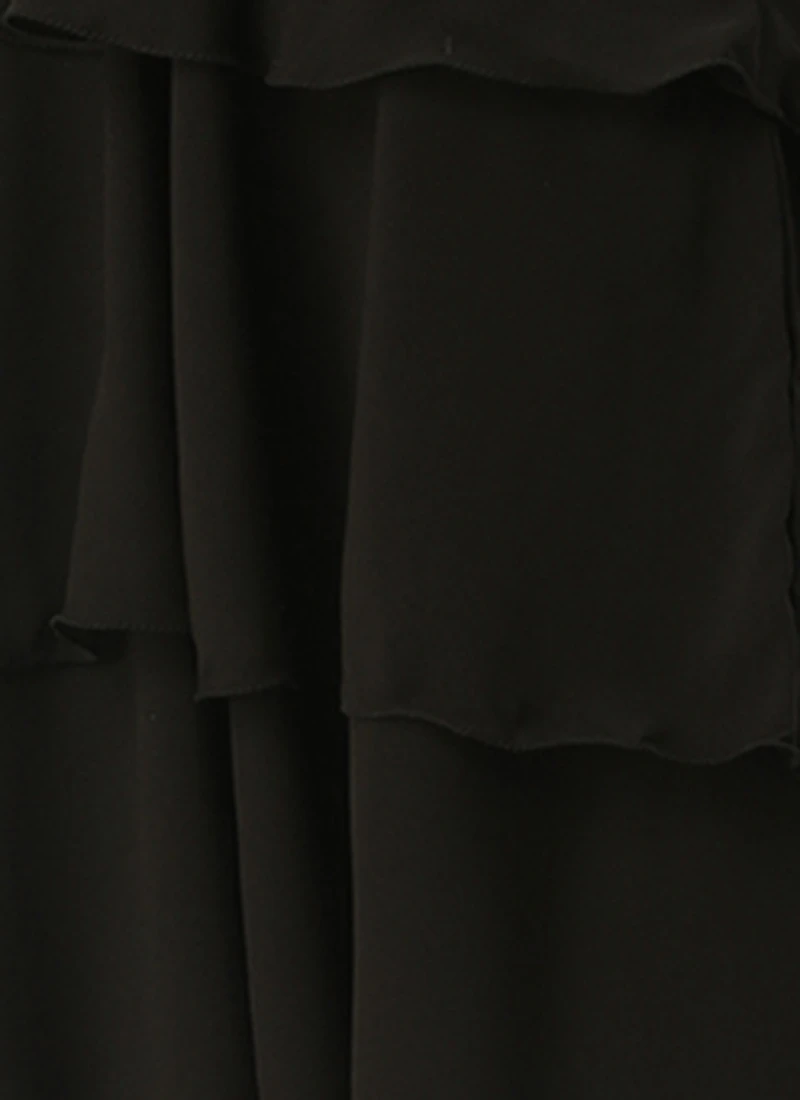 Black Georgette Embroidered Layered Dress Party Wear 10 Black Georgette Embroidered Layered Dress Party Wear - Image 8