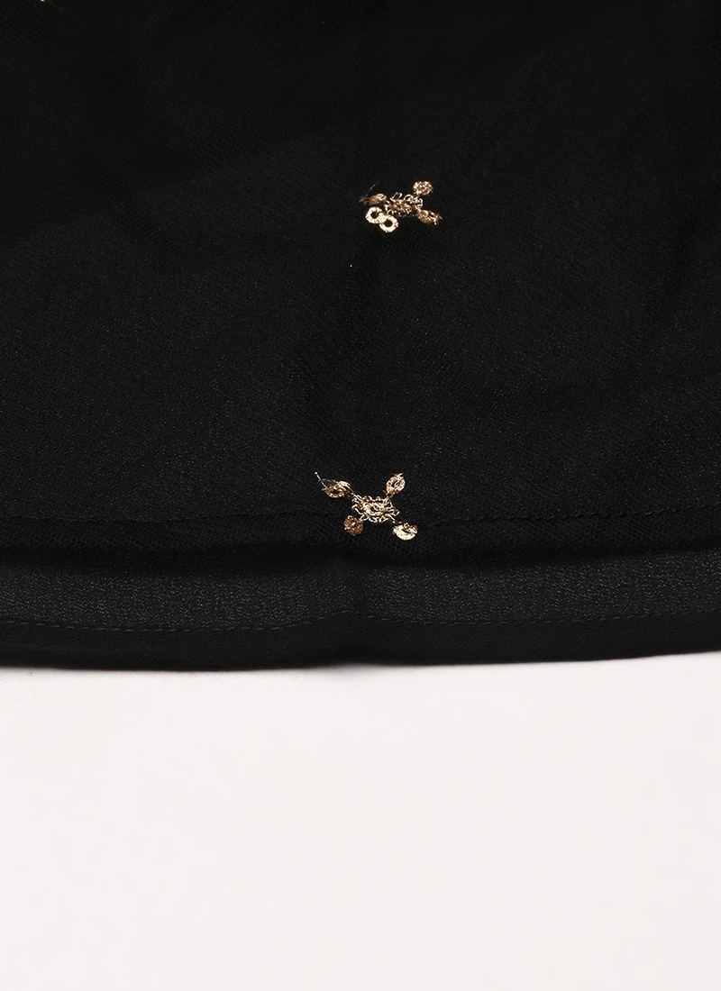 Black Net Embroidered Midi Dress Festive Wear 9 Black Net Embroidered Midi Dress Festive Wear - Image 7