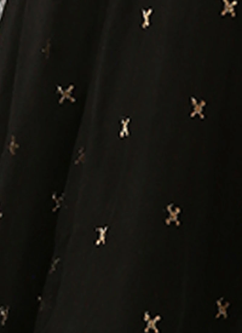 Black Net Embroidered Midi Dress Festive Wear 10 Black Net Embroidered Midi Dress Festive Wear - Image 8