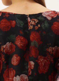 Black Organza Ruffle Dress Party Wear 15 Black Organza Ruffle Dress Party Wear -Sari Grace Shop Black Organza Ruffle Dress DRBS02203563 rrc2