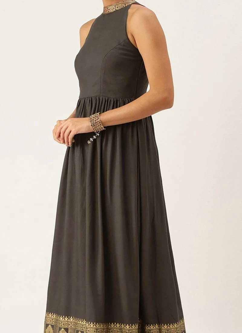 Black Rayon Ankle Length Dress After Six Wear 3 Black Rayon Ankle Length Dress After Six Wear