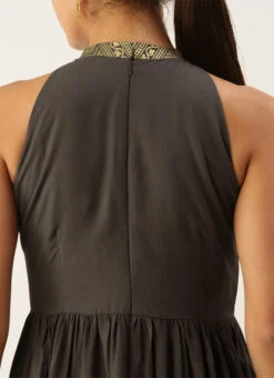 Black Rayon Ankle Length Dress After Six Wear 15 Black Rayon Ankle Length Dress After Six Wear -Sari Grace Shop Black Rayon Ankle Length Dress DRBS02108639 rrc2