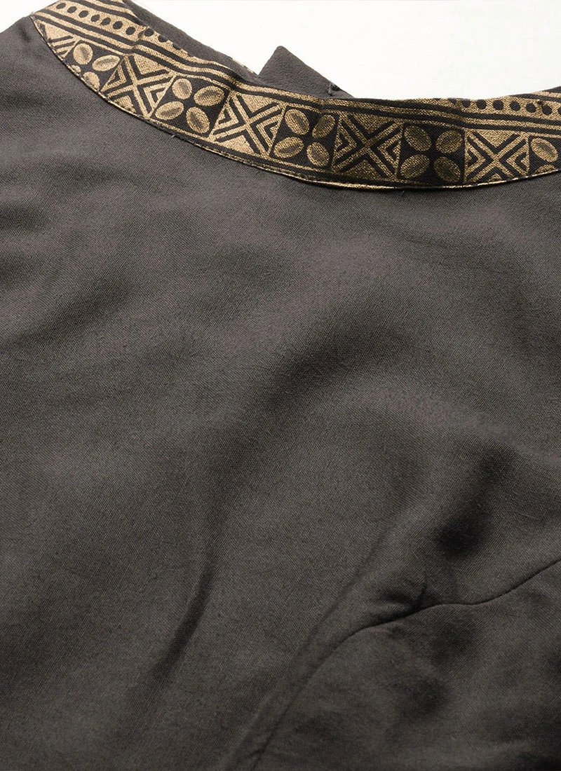 Black Rayon Ankle Length Dress After Six Wear 9 Black Rayon Ankle Length Dress After Six Wear - Image 7