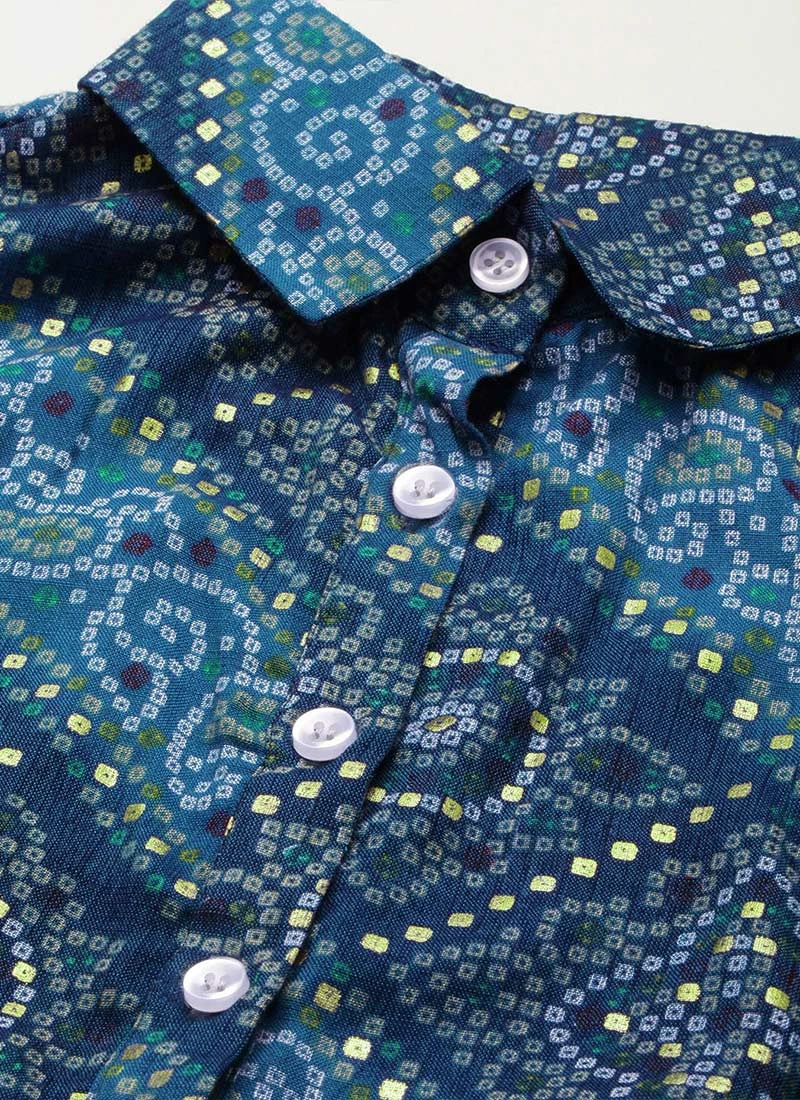 Blue Chanderi Art Silk Handkerchief Style Dress After Six Wear Festive Wear 9 Blue Chanderi Art Silk Handkerchief Style Dress After Six Wear Festive Wear - Image 7