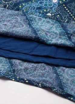 Blue Chanderi Art Silk Handkerchief Style Dress After Six Wear 17 Blue Chanderi Art Silk Handkerchief Style Dress After Six Wear -Sari Grace Shop Blue Chanderi Art Silk Handkerchief Style Dress DRBS02203499 rrc4 1