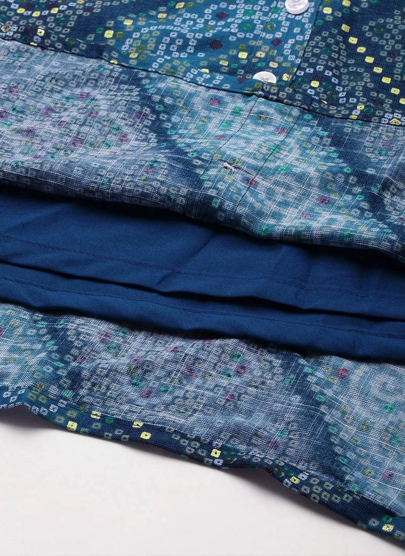 Blue Chanderi Art Silk Handkerchief Style Dress After Six Wear Festive Wear 10 Blue Chanderi Art Silk Handkerchief Style Dress After Six Wear Festive Wear - Image 8