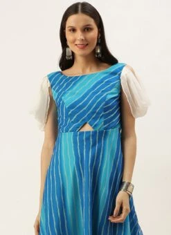 Blue Digital Printed Maxi Dress Festive Wear After Six Wear -Sari Grace Shop Blue Digital Printed Maxi Dress DRBS02205896 b 1