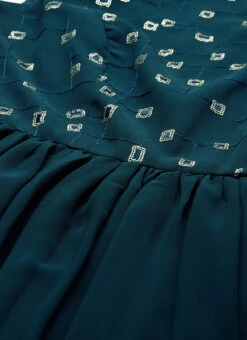 Blue Embroidered Georgette Dress Festive Wear 14 Blue Embroidered Georgette Dress Festive Wear -Sari Grace Shop Blue Embroidered Georgette Dress DRBS02305142 rrc1