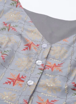 Blue Foil Printed A Line Dress After Six Wear 14 Blue Foil Printed A Line Dress After Six Wear -Sari Grace Shop Blue Foil Printed A line Dress DRBS02111071 rrc1