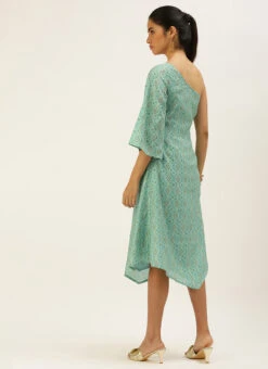 Blue Modal Satin Dress After Six Wear -Sari Grace Shop Blue Modal Satin Dress DRBS02206246 b