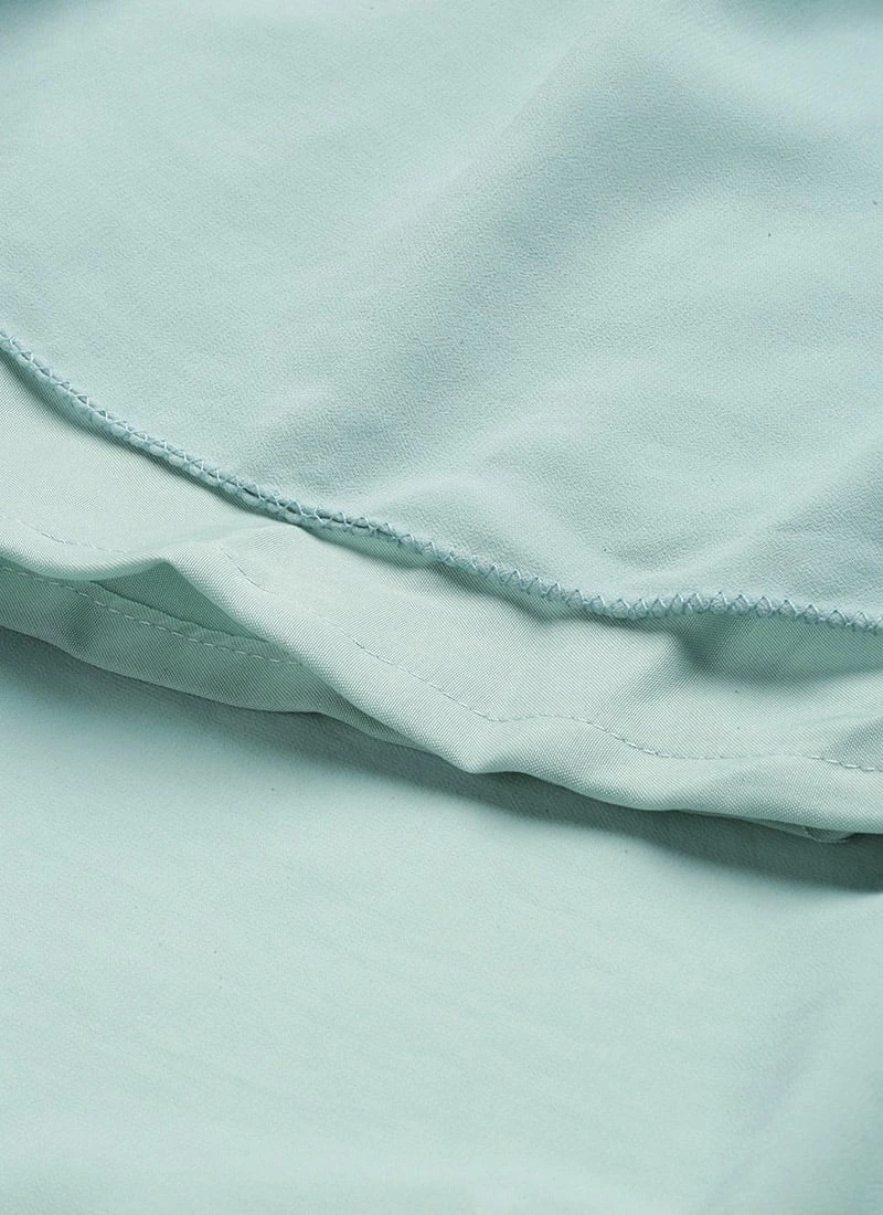 Blue Modal Satin N Geogette Flare Dress Festive Wear 10 Blue Modal Satin N Geogette Flare Dress Festive Wear - Image 8