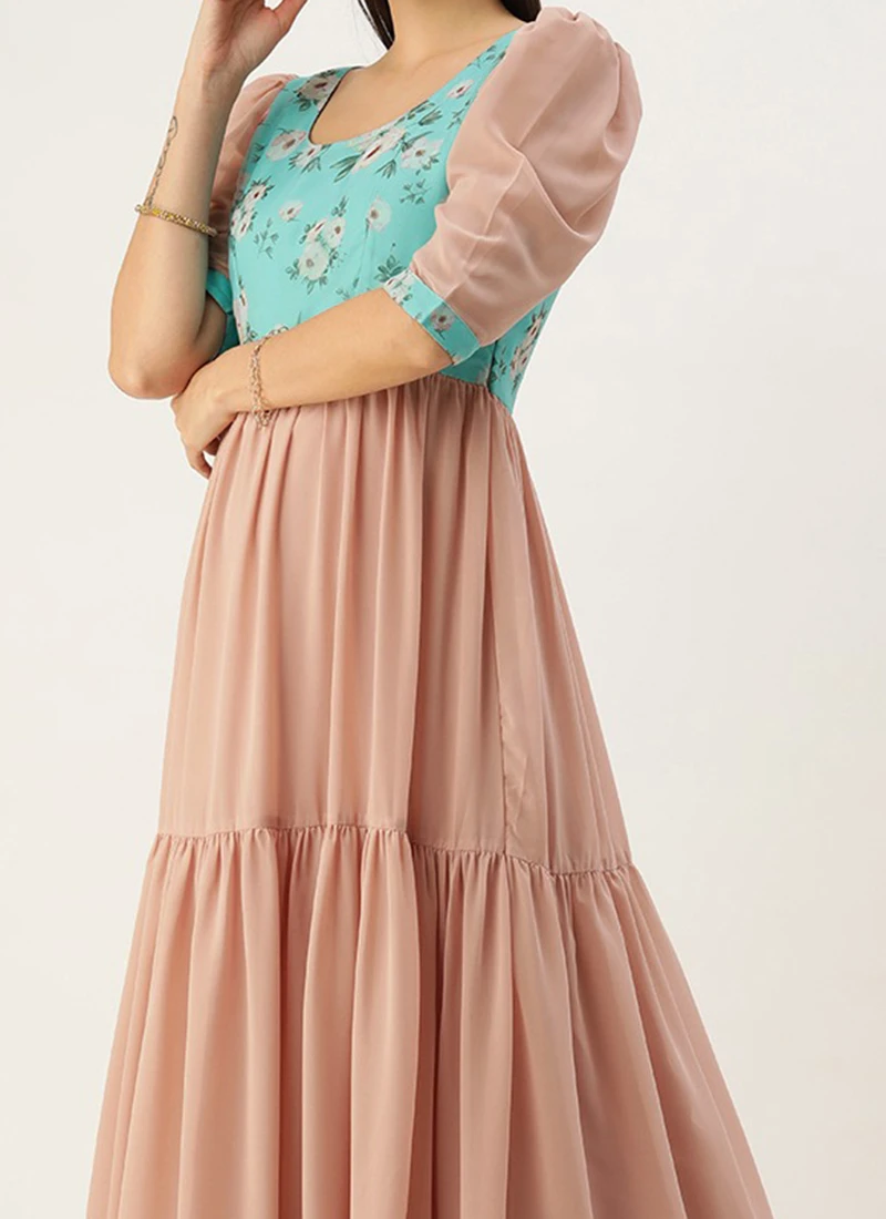 Blue N Grey Digital Printed Dress Festive Wear 3 Blue N Grey Digital Printed Dress Festive Wear