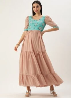 Blue N Grey Digital Printed Dress Festive Wear 12 Blue N Grey Digital Printed Dress Festive Wear -Sari Grace Shop Blue N Grey Digital Printed Dress DRBS02303891 u