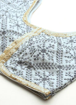 Blue N Grey Sequence Embroidered Blouse Festive Wear 14 Blue N Grey Sequence Embroidered Blouse Festive Wear -Sari Grace Shop Blue N Grey Sequence Embroidered Blouse BLBS02305193 rrc1