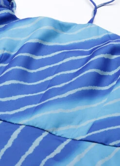 Blue Organza Printed Dress Party Wear -Sari Grace Shop Blue Organza Printed Dress DRBS02205967 rrc1