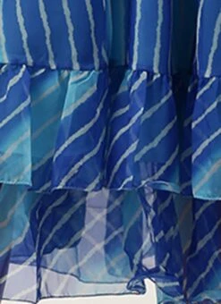 Blue Organza Printed Dress Party Wear -Sari Grace Shop Blue Organza Printed Dress DRBS02205967 rrc4