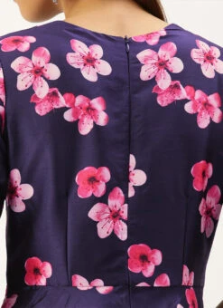 Blue Printed Art Silk Fit And Flare Dress After Six Wear 15 Blue Printed Art Silk Fit And Flare Dress After Six Wear -Sari Grace Shop Blue Printed Art Silk Fit And Flare Dress DRBS02203484 rrc2