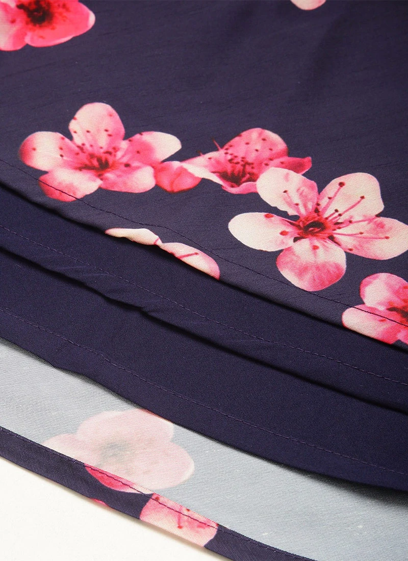 Blue Printed Art Silk Fit And Flare Dress After Six Wear 10 Blue Printed Art Silk Fit And Flare Dress After Six Wear - Image 8