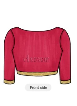 Bright Pink Art Silk Blouse Work Wear -Sari Grace Shop Bright Pink Art Silk Blouse BLBS1801454 u
