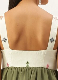 Cream Embroidered Layered Dress Party Wear 15 Cream Embroidered Layered Dress Party Wear -Sari Grace Shop Cream Embroidered Layered Dress DRBS02209666 rrc2