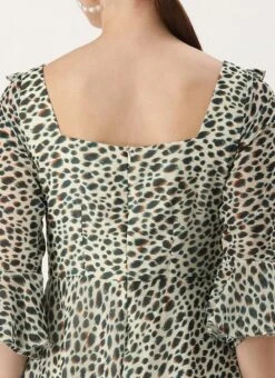 Cream Georgette Digital Printed Dress Party Wear -Sari Grace Shop Cream Georgette Digital Printed Dress DRBS02209615 rrc2