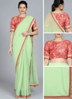 Red Boat Neck Blouse N Saree Festive Wear 12 Red Boat Neck Blouse N Saree Festive Wear -Sari Grace Shop Customised Red Boat Neck Blouse N Saree SABS01908514 gl