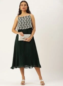 Dark Green Embroidered Georgette Dress After Six Wear 12 Dark Green Embroidered Georgette Dress After Six Wear -Sari Grace Shop Dark Green Embroidered Georgette Dress DRBS02210919 u