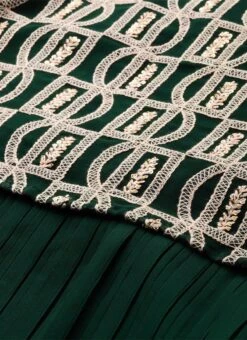 Dark Green Embroidered Georgette Dress Festive Wear After Six Wear -Sari Grace Shop Dark Green Embroidered Georgette Dress DRBS02210919 rrc1 1