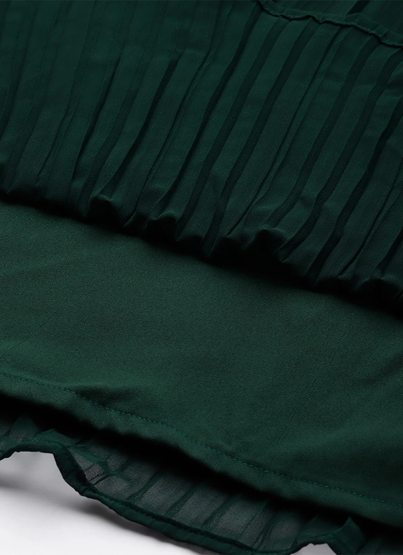 Dark Green Embroidered Georgette Dress After Six Wear 9 Dark Green Embroidered Georgette Dress After Six Wear - Image 7