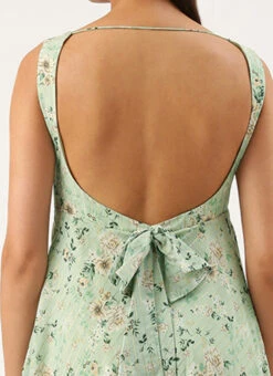 Digital Printed Green Muslin Maxi Dress Party Wear -Sari Grace Shop Digital Printed Green Muslin Maxi Dress DRBS02206175 rrc2