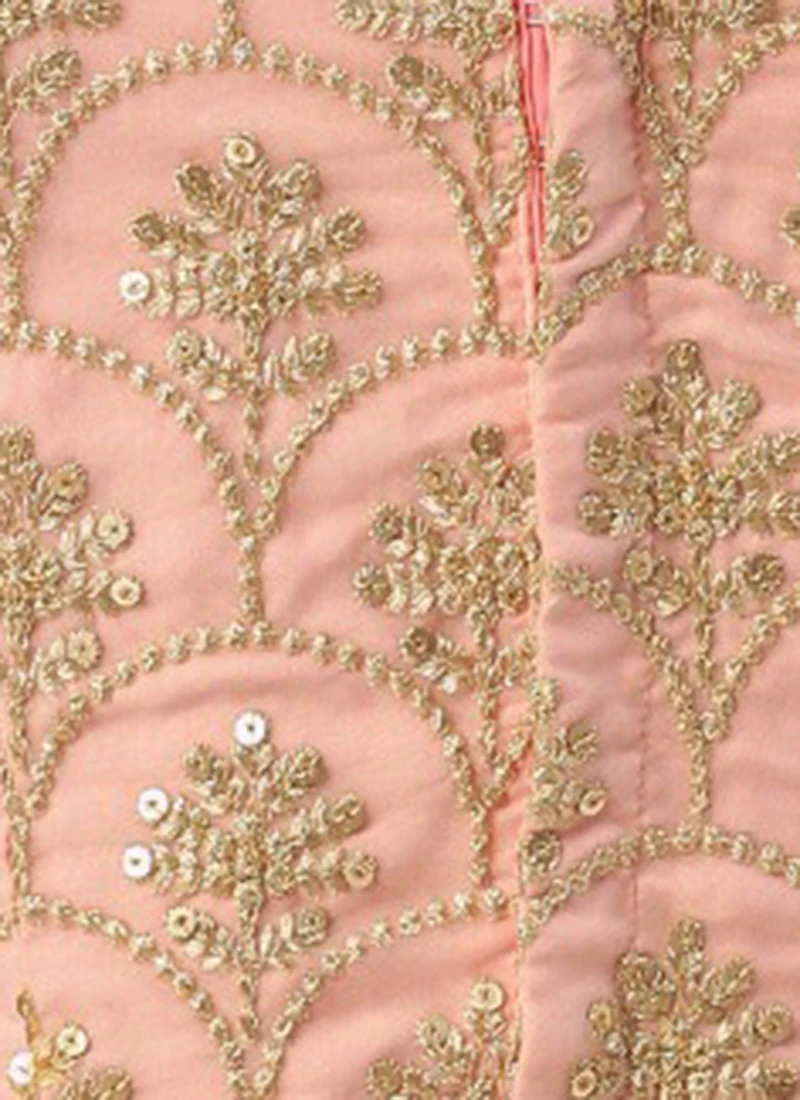 Embroidered Pink Organza Round Neck Style Blouse Party Wear 9 Embroidered Pink Organza Round Neck Style Blouse Party Wear - Image 7