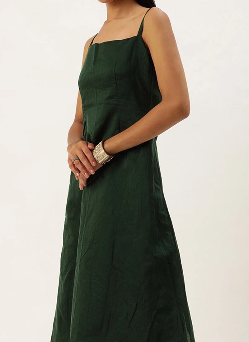 Green Art Silk Foil Organza Jacket Dress Festive Wear 3 Green Art Silk Foil Organza Jacket Dress Festive Wear