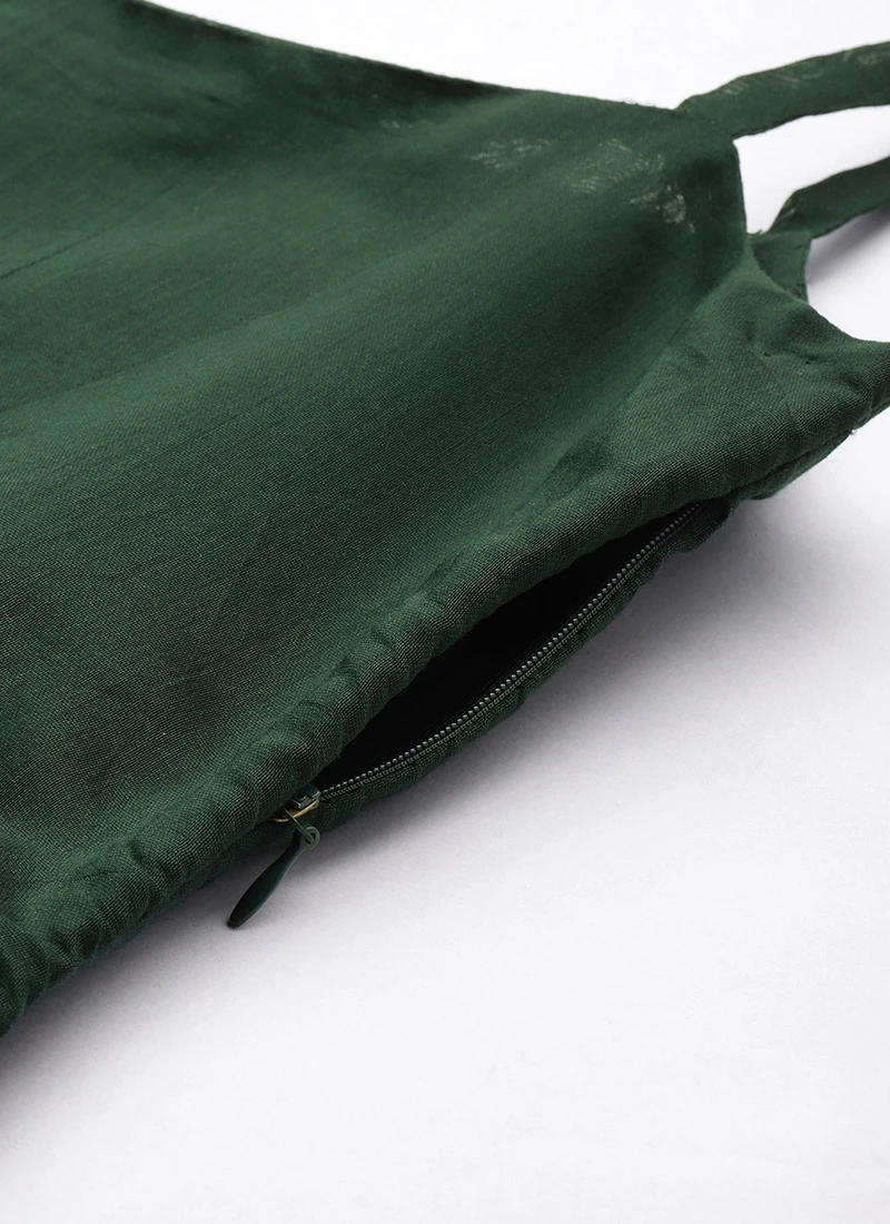 Green Art Silk Foil Organza Jacket Dress Festive Wear 7 Green Art Silk Foil Organza Jacket Dress Festive Wear - Image 5