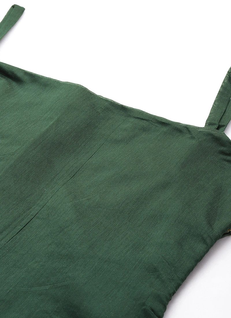 Green Art Silk Foil Organza Jacket Dress Festive Wear 9 Green Art Silk Foil Organza Jacket Dress Festive Wear - Image 7