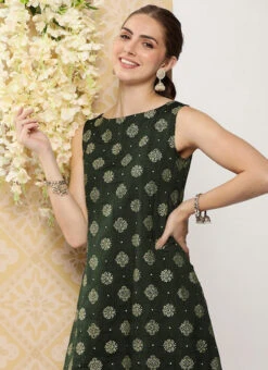 Green Art Silk Foil Print Dress After Six Wear 14 Green Art Silk Foil Print Dress After Six Wear -Sari Grace Shop Green Art Silk Foil Print Dress DRBS02301118 rrc1
