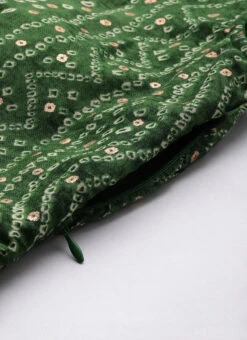 Green Bandhani Printed Rayon Strap Neck Dress Festive Wear -Sari Grace Shop Green Bandhani Printed Rayon Strap Neck Dress DRBS02303756 rrc3