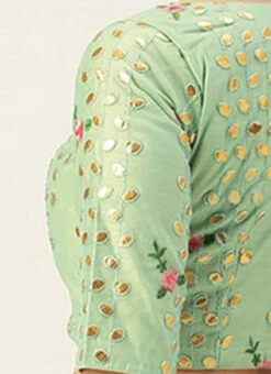 Green Chanderi Embroidered Blouse Festive Wear -Sari Grace Shop Green Chanderi Embroidered Blouse BLBS02305275 rrc3