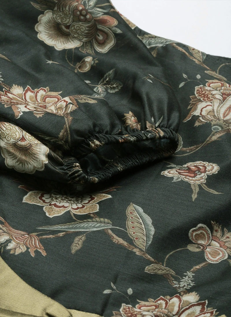 Green Chanderi Silk Puff Sleeve Dress After Six Wear 9 Green Chanderi Silk Puff Sleeve Dress After Six Wear - Image 7