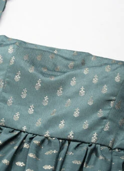 Green Chinon Foil Printed Maxi Dress Festive Wear 13 Green Chinon Foil Printed Maxi Dress Festive Wear -Sari Grace Shop Green Chinon Foil Printed Maxi Dress DRBS02212617 rrc1