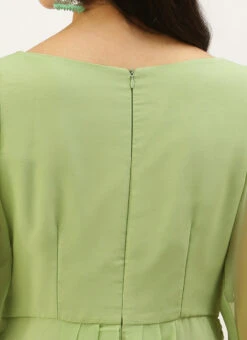 Green Digital Printed Dress Festive Wear -Sari Grace Shop Green Digital Printed Dress DRBS02208511 rrc2