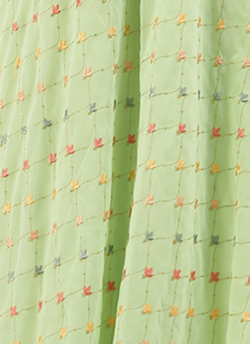 Green Embroidered Georgette Maxi Dress Festive Wear 9 Green Embroidered Georgette Maxi Dress Festive Wear - Image 7