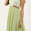 Green Embroidered Mini Dress Party Wear -Sari Grace Shop Green Embroidered Mini Dress DRBS02206237 l