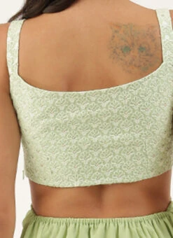 Green Embroidered Mini Dress Party Wear -Sari Grace Shop Green Embroidered Mini Dress DRBS02206237 rrc2