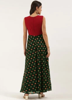 Green Embroidered N Maroon Twisted Bodice Dress Festive Wear 13 Green Embroidered N Maroon Twisted Bodice Dress Festive Wear -Sari Grace Shop Green Embroidered N Maroon Twisted Bodice Dress DRBS02206212 b