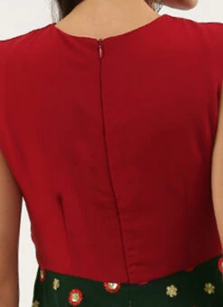 Green Embroidered N Maroon Twisted Bodice Dress Festive Wear 15 Green Embroidered N Maroon Twisted Bodice Dress Festive Wear -Sari Grace Shop Green Embroidered N Maroon Twisted Bodice Dress DRBS02206212 rrc2