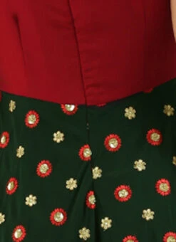 Green Embroidered N Maroon Twisted Bodice Dress Festive Wear 16 Green Embroidered N Maroon Twisted Bodice Dress Festive Wear -Sari Grace Shop Green Embroidered N Maroon Twisted Bodice Dress DRBS02206212 rrc3