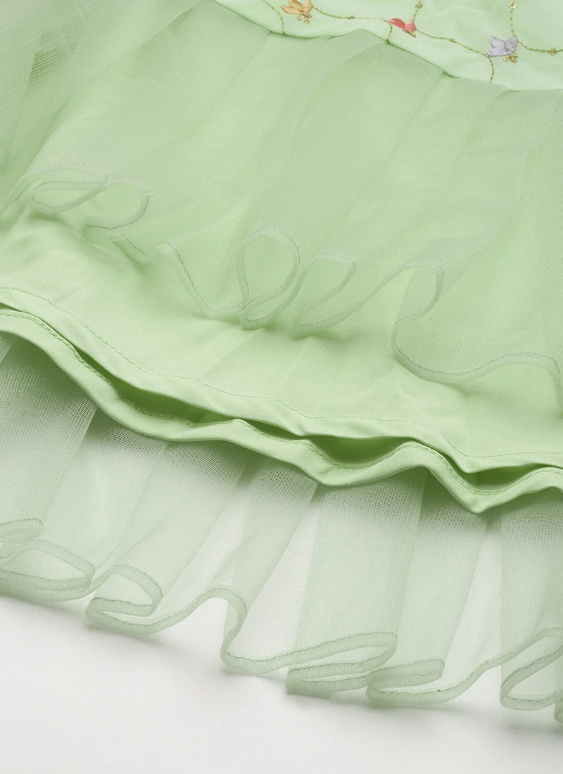 Green Georgette Embroidered Dress Party Wear 10 Green Georgette Embroidered Dress Party Wear - Image 8