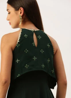 Green Georgette Embroidered Dress Festive Wear -Sari Grace Shop Green Georgette Embroidered Dress DRBS02212609 rrc2