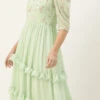 Green Georgette Embroidered Ruffle Maxi Dress Festive Wear -Sari Grace Shop Green Georgette Embroidered Ruffle Maxi Dress DRBS02305167 l